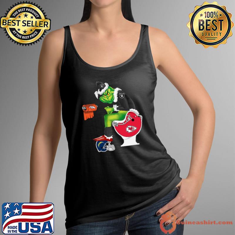 Santa Grinch Oakland Raiders toilet Christmas 2023 s Tank Top