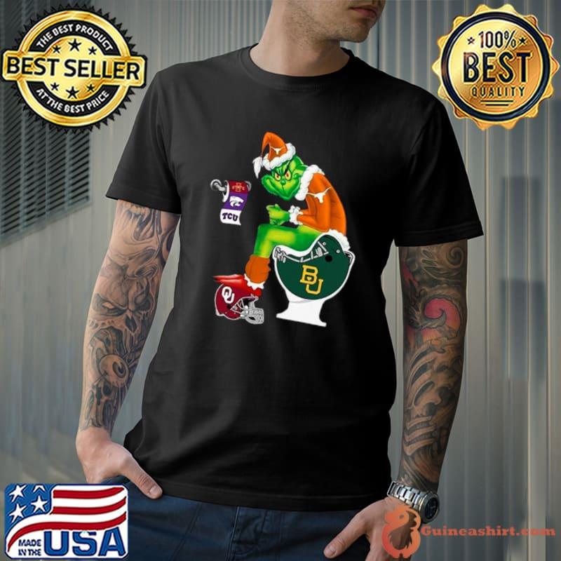 Santa Grinch Texas Longhorns toilet Christmas 2023 shirt