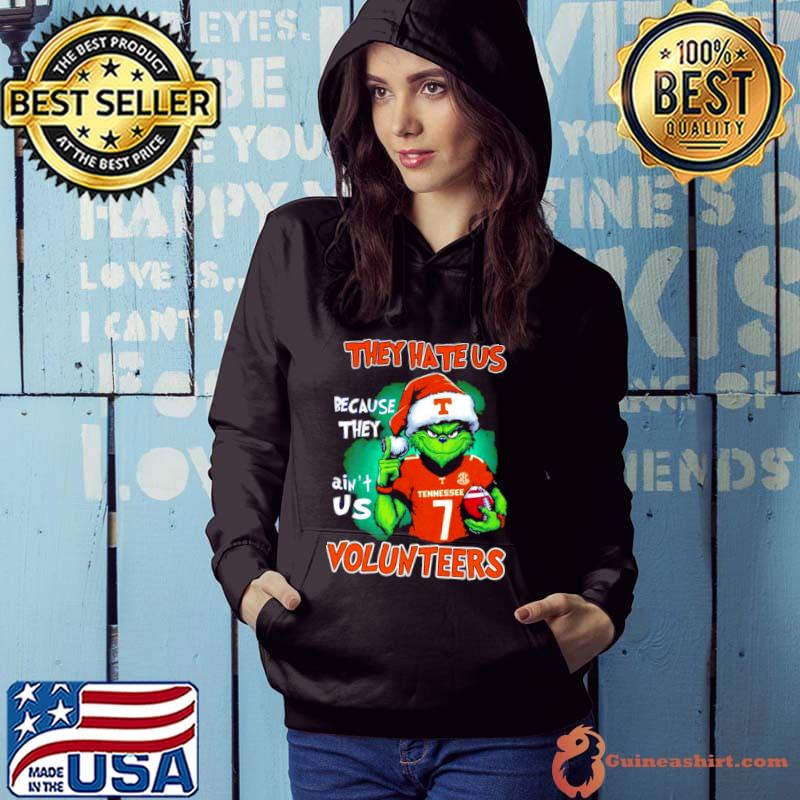 Santa Grinch They Hate Us Because They Ain’t Us Tennessee Volunteers Football Christmas Shirt Hoodie