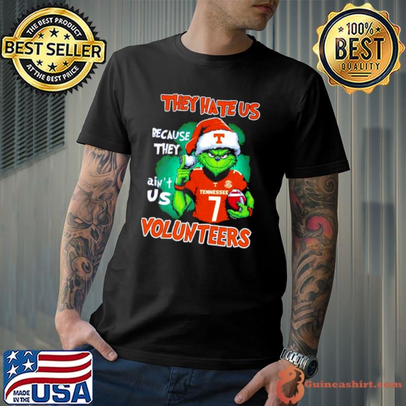 Santa Grinch They Hate Us Because They Ain’t Us Tennessee Volunteers Football Christmas Shirt