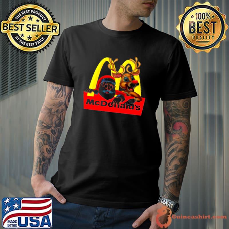 Santa Reindeer McDonalds Merry Christmas shirt