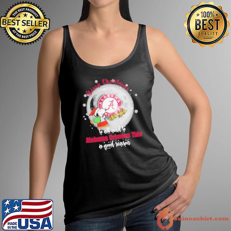 Santa Snoopy merry christmas to all and to Alabama Crimson Tide a good season s Tank Top