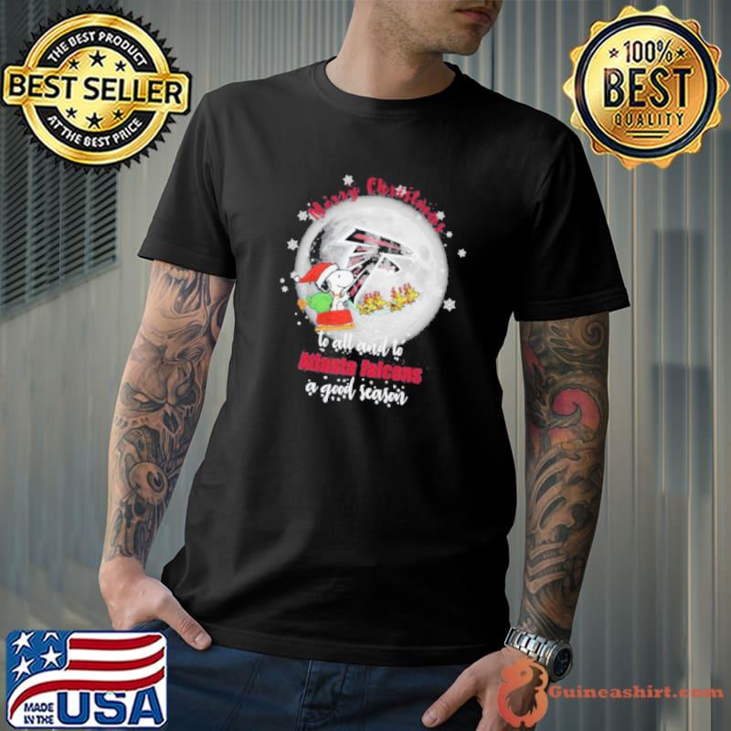 Santa Snoopy merry christmas to all and to Atlanta Falcons a good season shirt