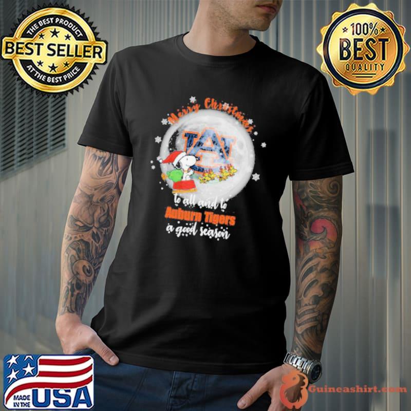 Santa Snoopy merry christmas to all and to Auburn Tigers a good season shirt