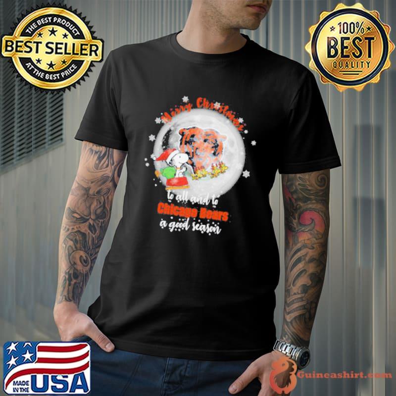 Santa Snoopy merry christmas to all and to Chicago Bears a good season shirt