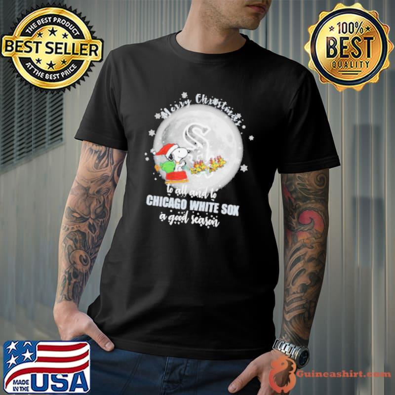 Santa Snoopy merry christmas to all and to Chicago White Sox a good season shirt