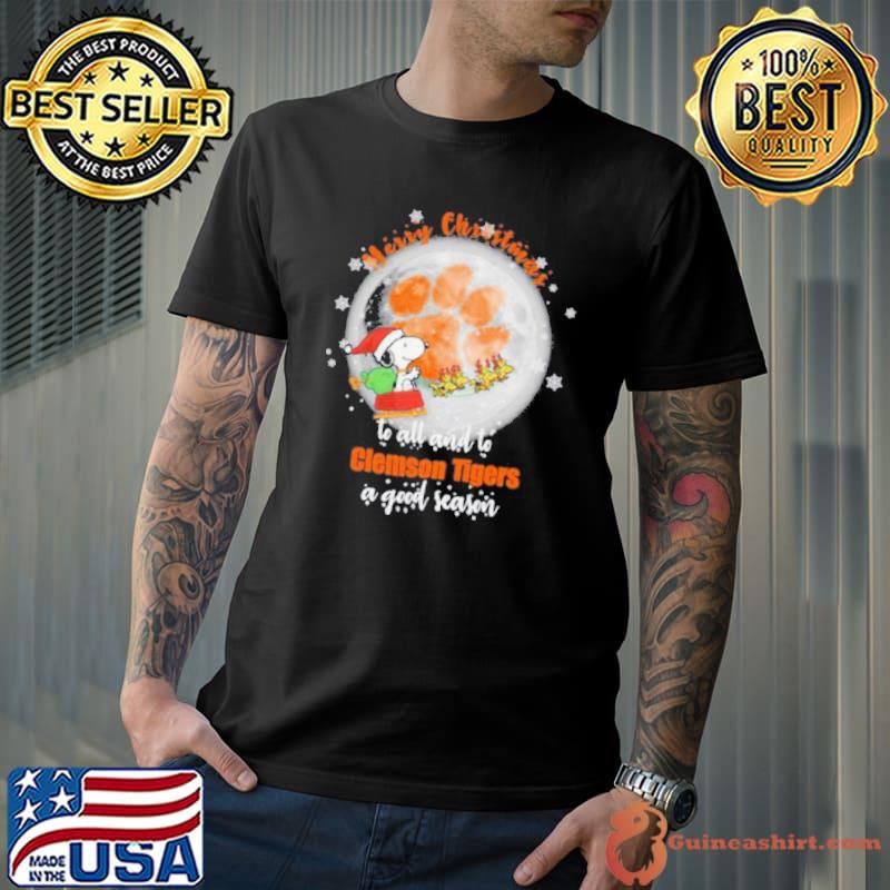 Santa Snoopy merry christmas to all and to Clemson Tigers a good season shirt