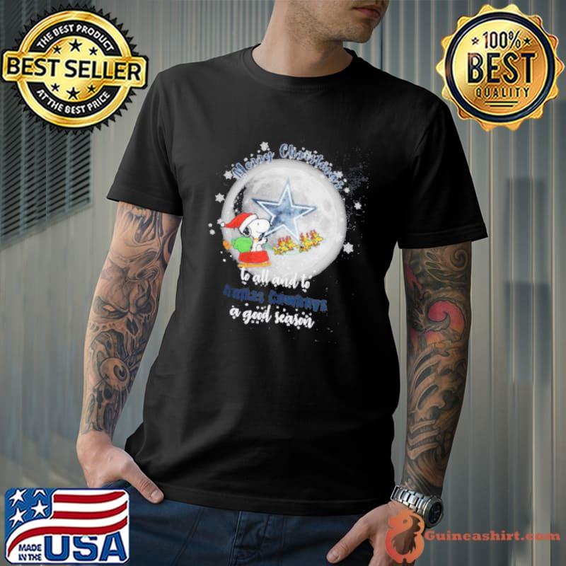 Santa Snoopy merry christmas to all and to Dallas Cowboys a good season shirt