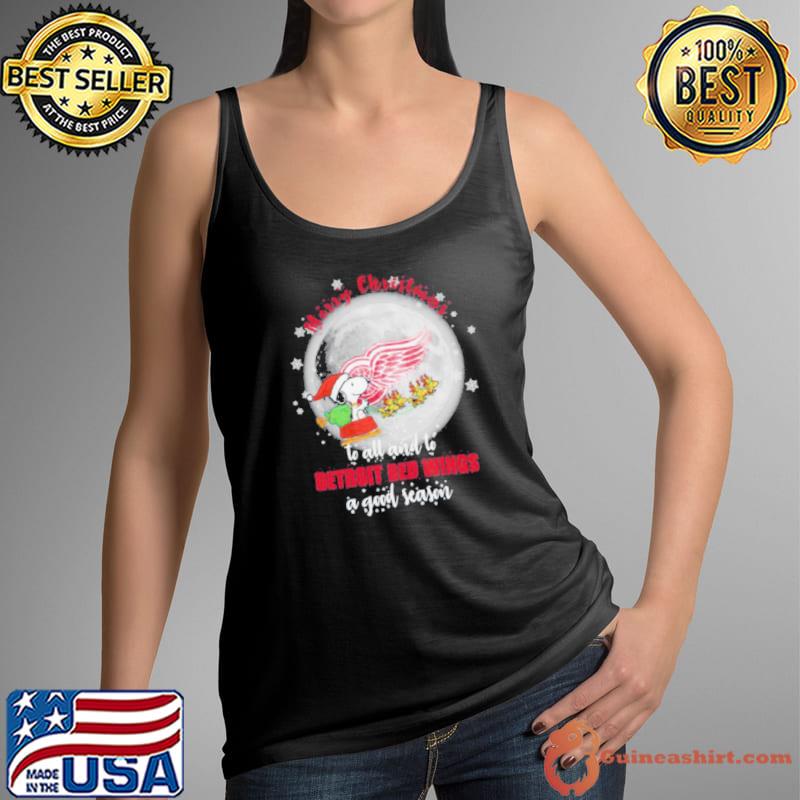 Santa Snoopy merry christmas to all and to Detroit Red Wings a good season s Tank Top
