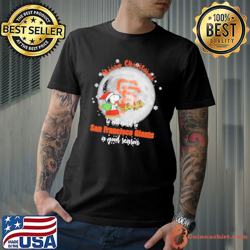 Santa Snoopy merry christmas to all and to San Francisco Giants a good season shirt