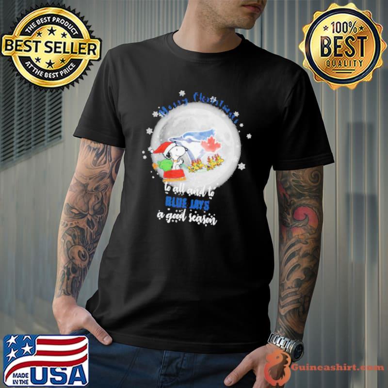 Santa Snoopy merry christmas to all and to Toronto Blue Jays a good season shirt
