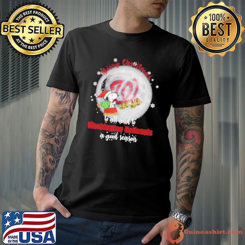 Santa Snoopy merry christmas to all and to Washington Nationals a good season shirt