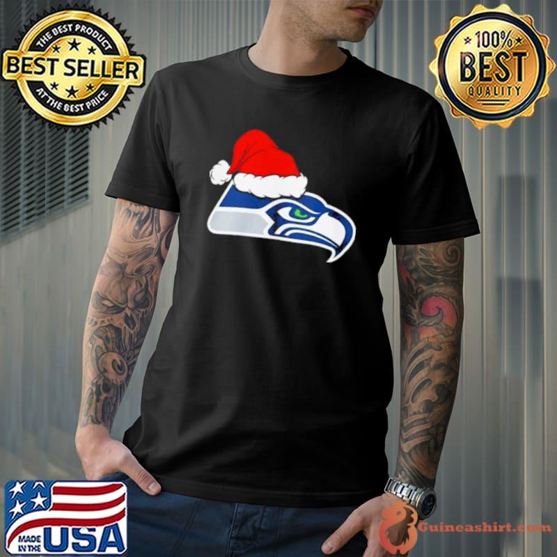 Seattle Seahawks logo Santa Hat Christmas 2023 Shirt