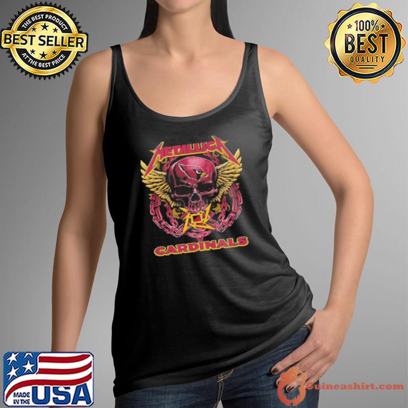 Skull Metallic Cardinals Shirt Tank Top
