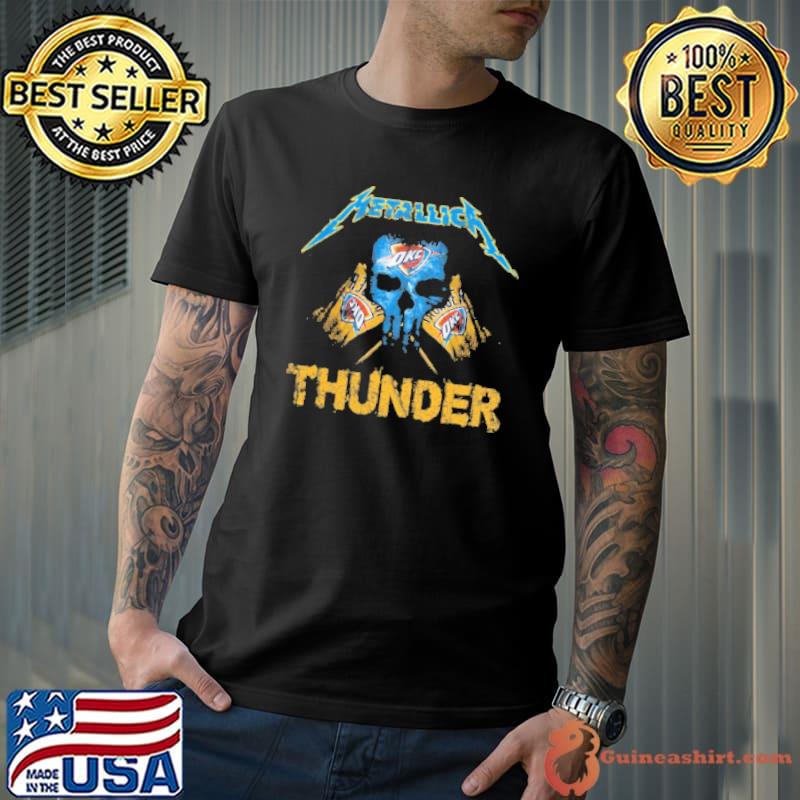 Skull Metallica Oklahoma City Thunder Flag Shirt