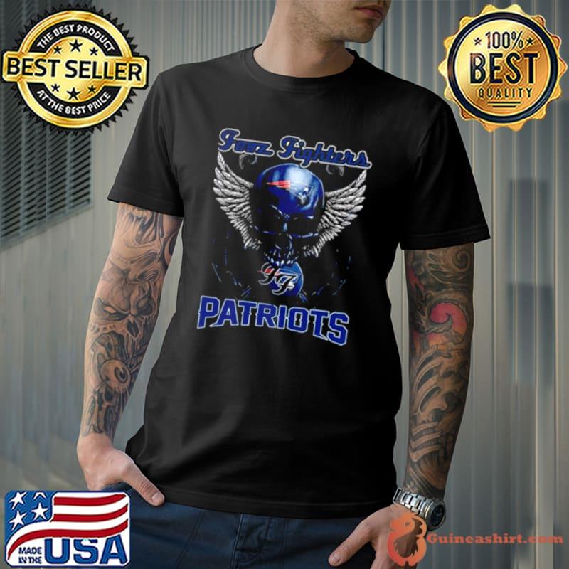 Skull Wings Fooz Fighters New England Patriots shirt