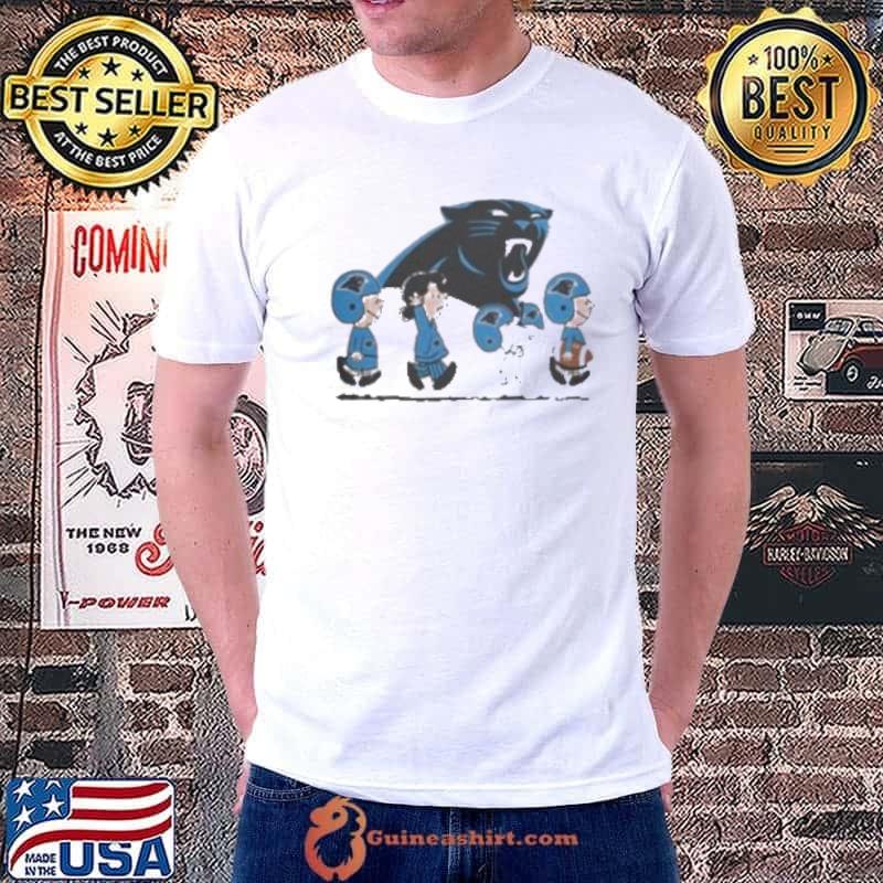 Snoopy And Friends Walking Carolina Panthers Shirt