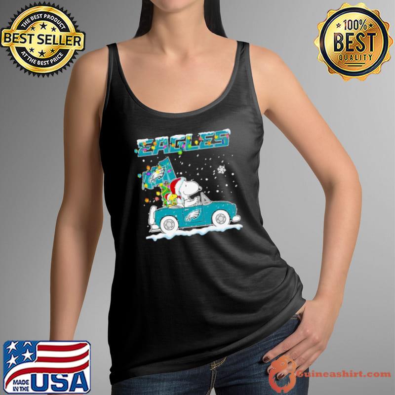 Snoopy and Philadelphia Eagles Christmas Car 2023 Shirt Tank Top