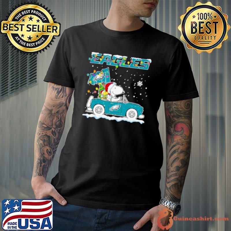 Snoopy and Philadelphia Eagles Christmas Car 2023 Shirt