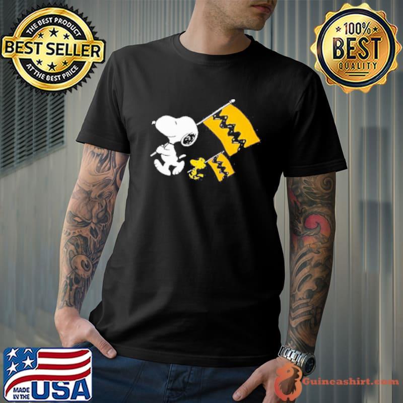Snoopy And Woodstock Holding Flag Shirt