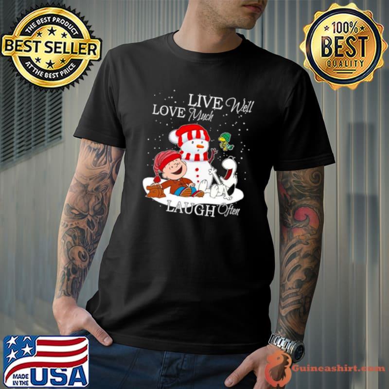 Snoopy Charlie Brown Live Well Love Much Laugh Often Christmas 2023 shirt