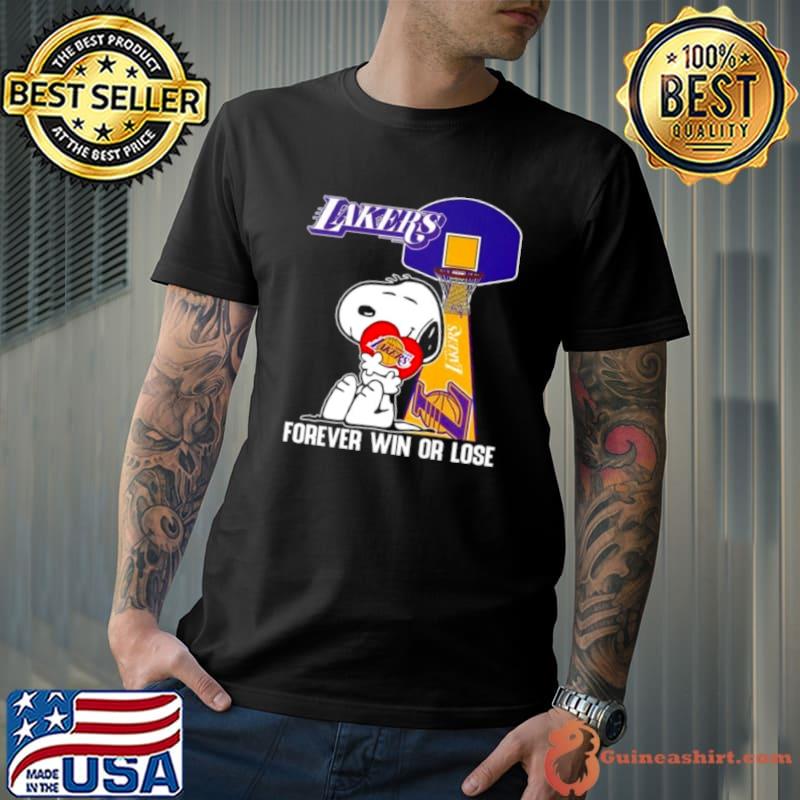 Snoopy Hug Los Angeles Lakers Forever Win Or Lose Shirt