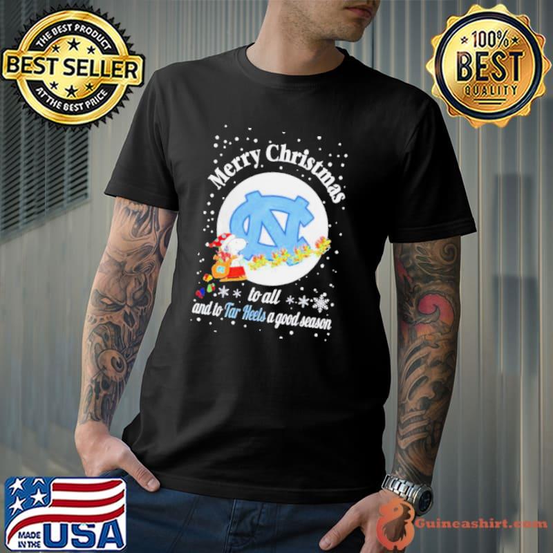 Snoopy Merry Christmas To All And To North Carolina Tar Heels A Good Season Shirt