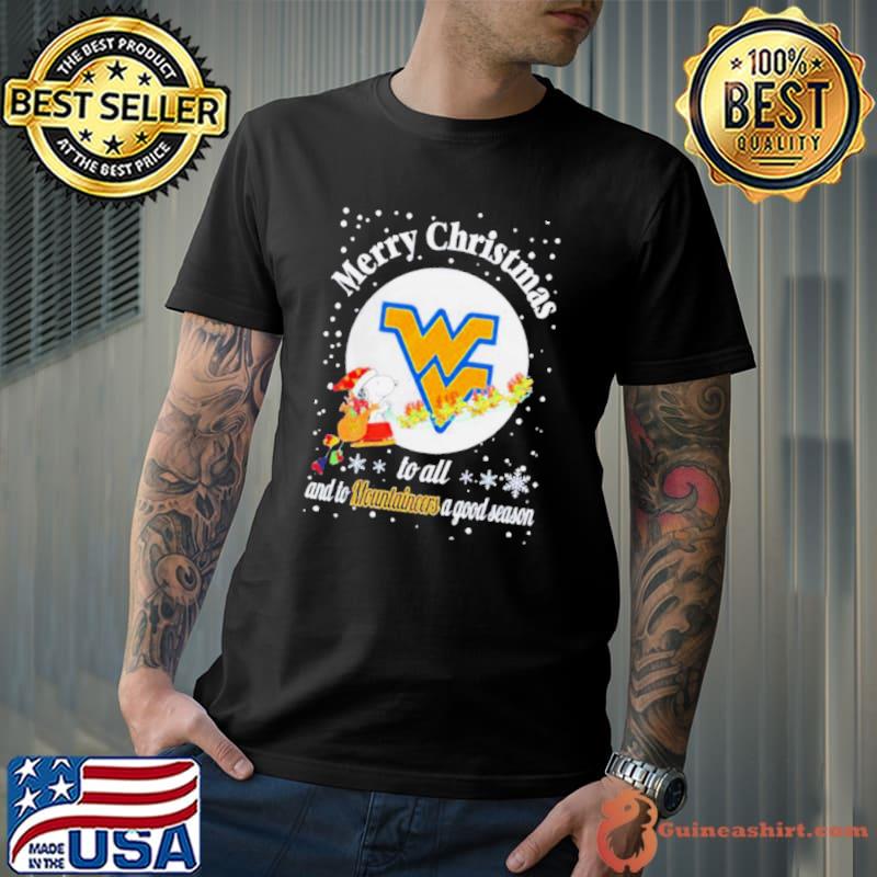 Snoopy Merry Christmas To All And To Virginia Mountaineers A Good Season Shirt