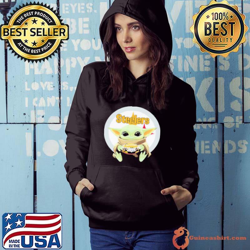 Star Wars Baby Yoda Hug Pittsburgh Steelers Football Logo Shirt Hoodie