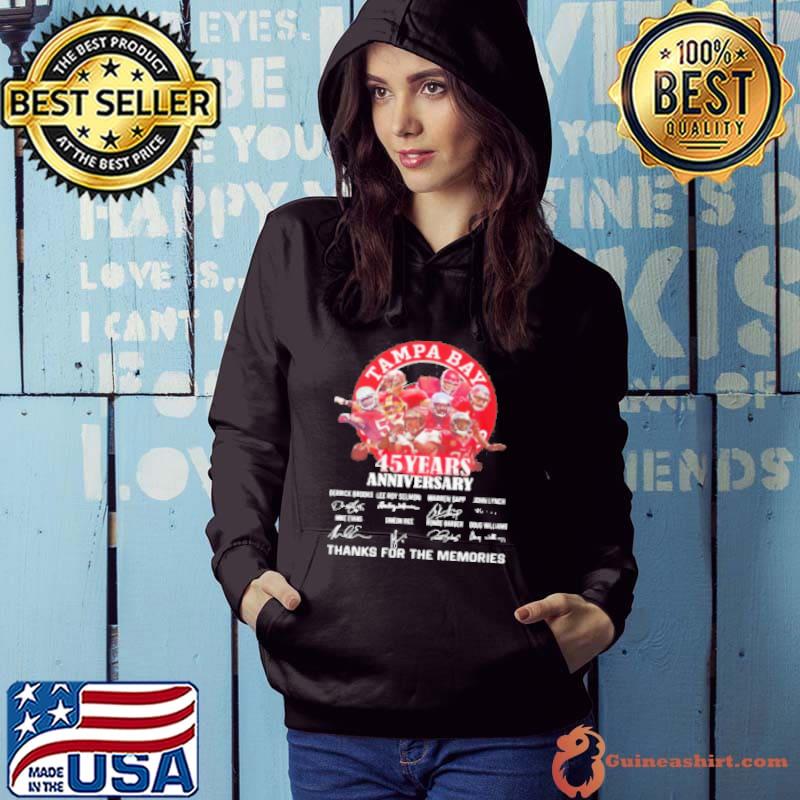 Tampa Bay Buccaneers 45 Years Anniversary Thank You For The Memories Signatures Shirt Hoodie