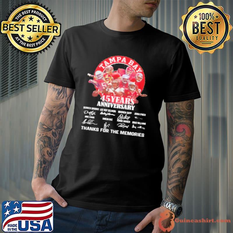 Tampa Bay Buccaneers 45 Years Anniversary Thank You For The Memories Signatures Shirt Unisex