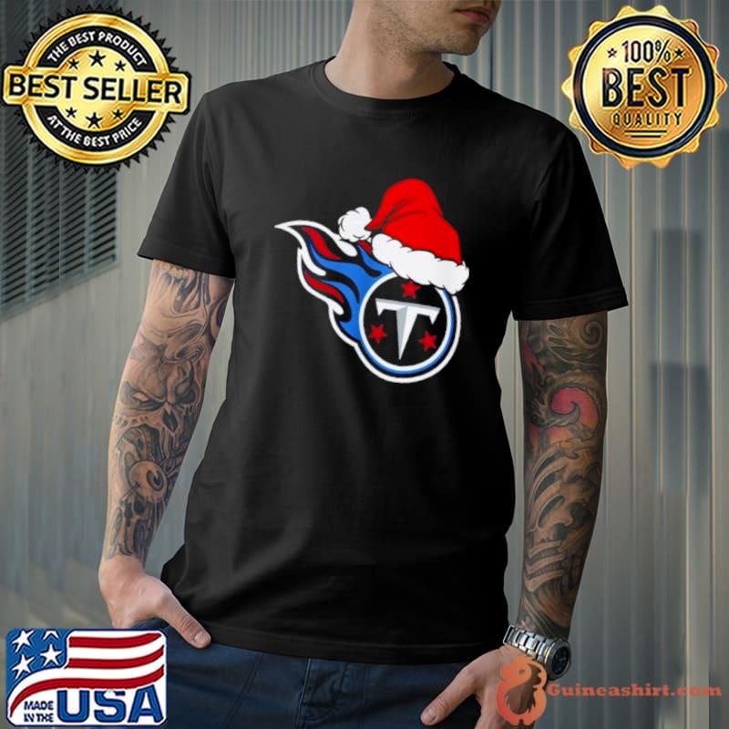 Tennessee Titans logo Santa Hat Christmas 2023 Shirt