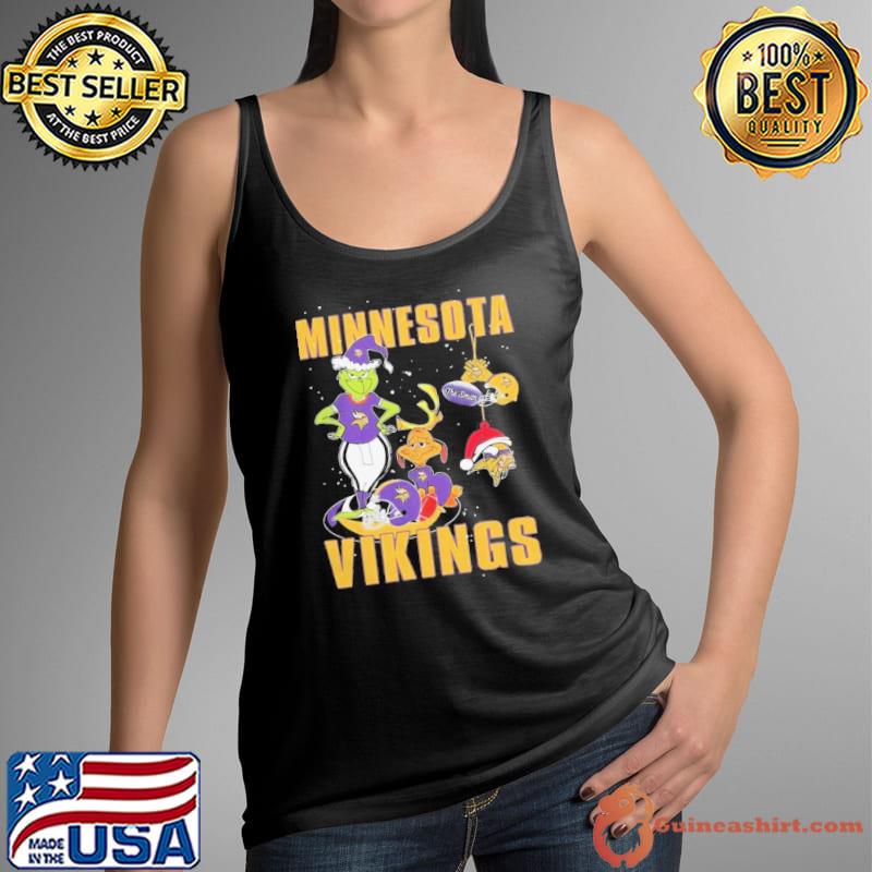 The Grinch And Dog Minnesota Vikings Christmas Logo Shirt Tank Top
