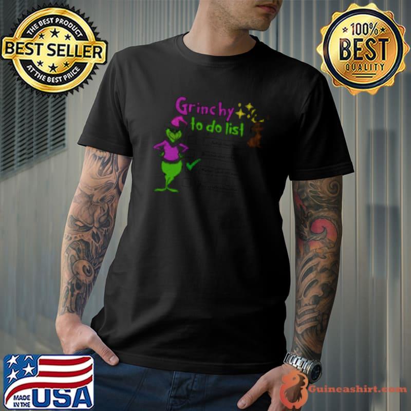 The Grinch Grinchy To Do List Workout Videos With Popcorn Christmas shirt