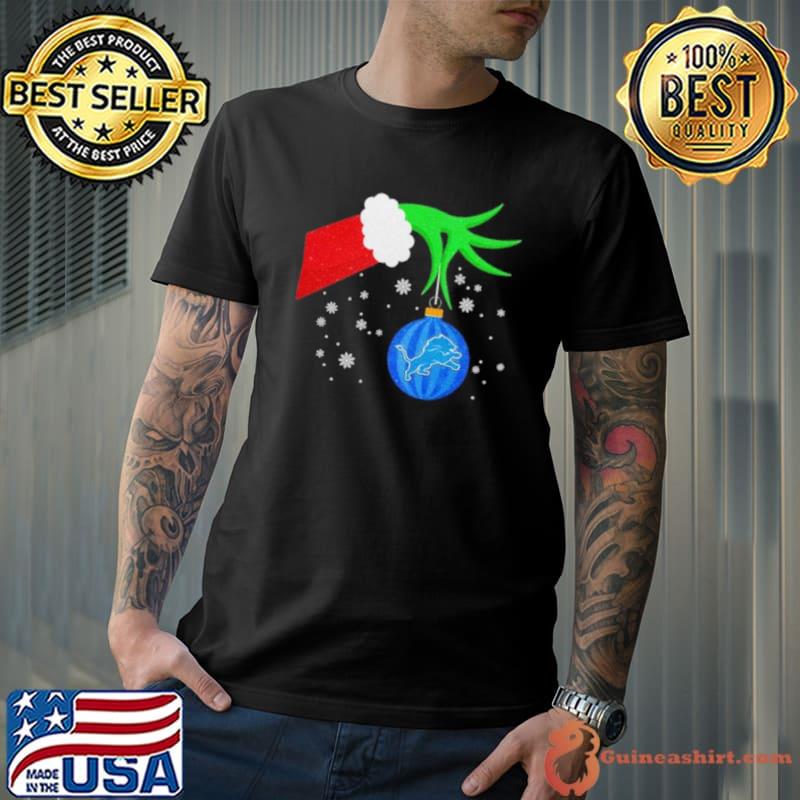 The Grinch Hand Christmas Ornament Detroit Lions 2023 shirt