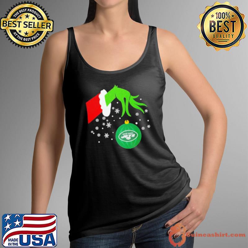 The Grinch Hand Christmas Ornament New York Jets 2023 s Tank Top