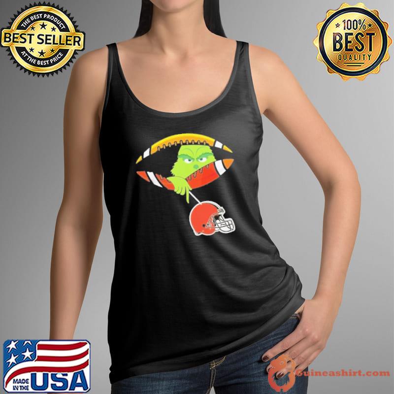The Grinch Hold Cleveland Browns Football Logo Shirt Tank Top