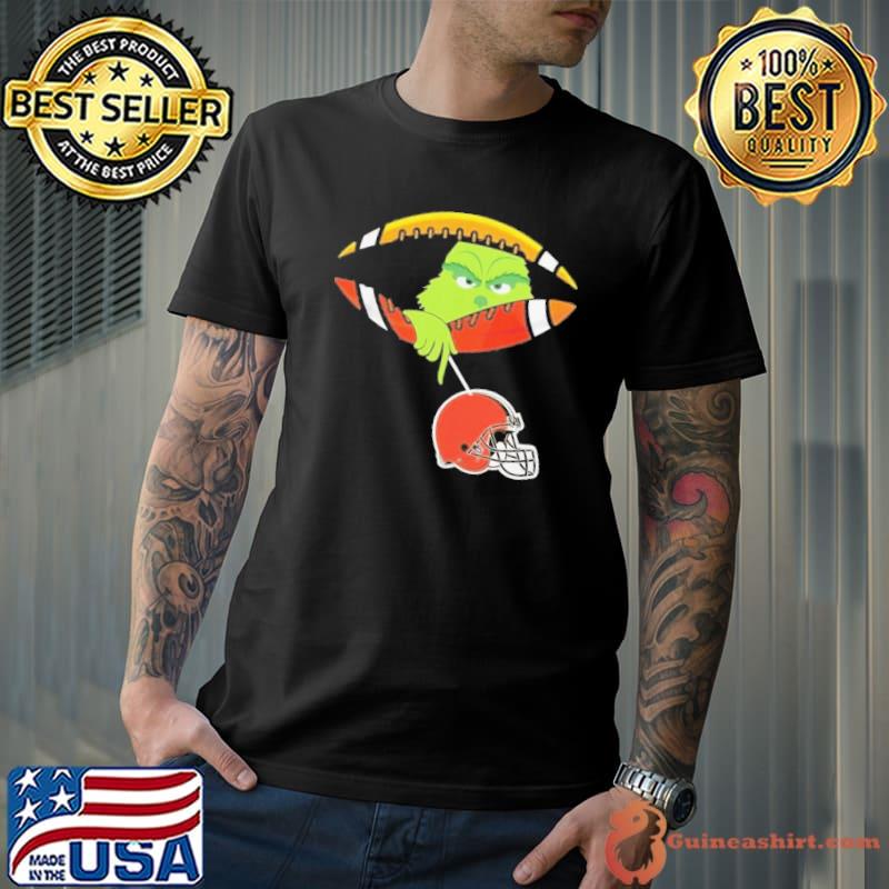 The Grinch Hold Cleveland Browns Football Logo Shirt