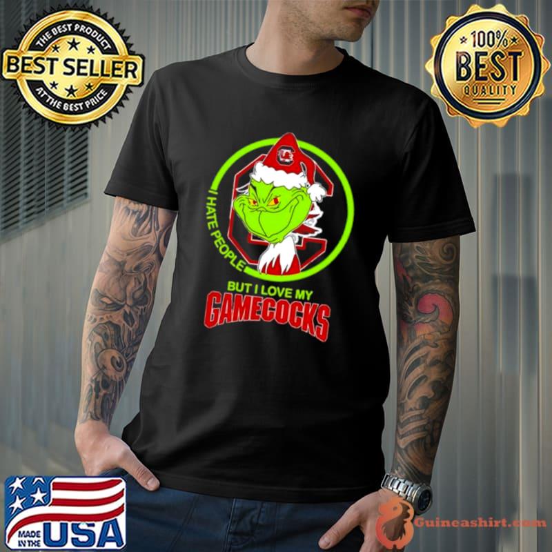 The Grinch I Hate People But I Love My South Carolina Gamecocks Football Logo Shirt