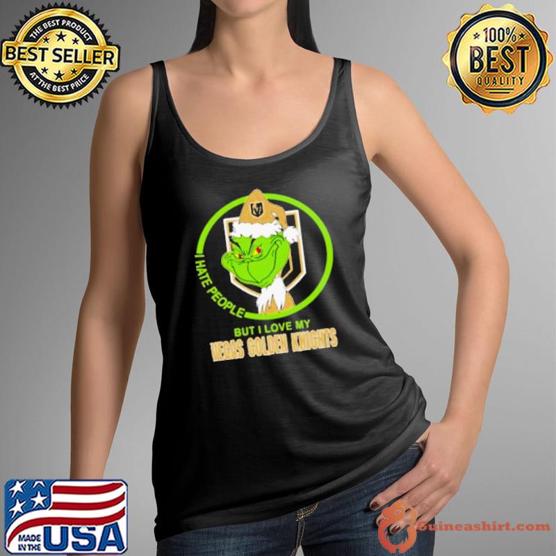 The Grinch I Hate People But I Love My Vegas Golden Knights Christmas shirt