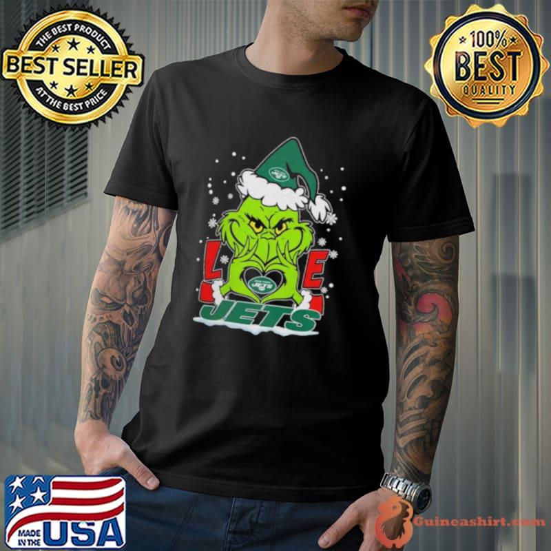 The Grinch Love Heart New York Jets Football Christmas 2023 Shirt