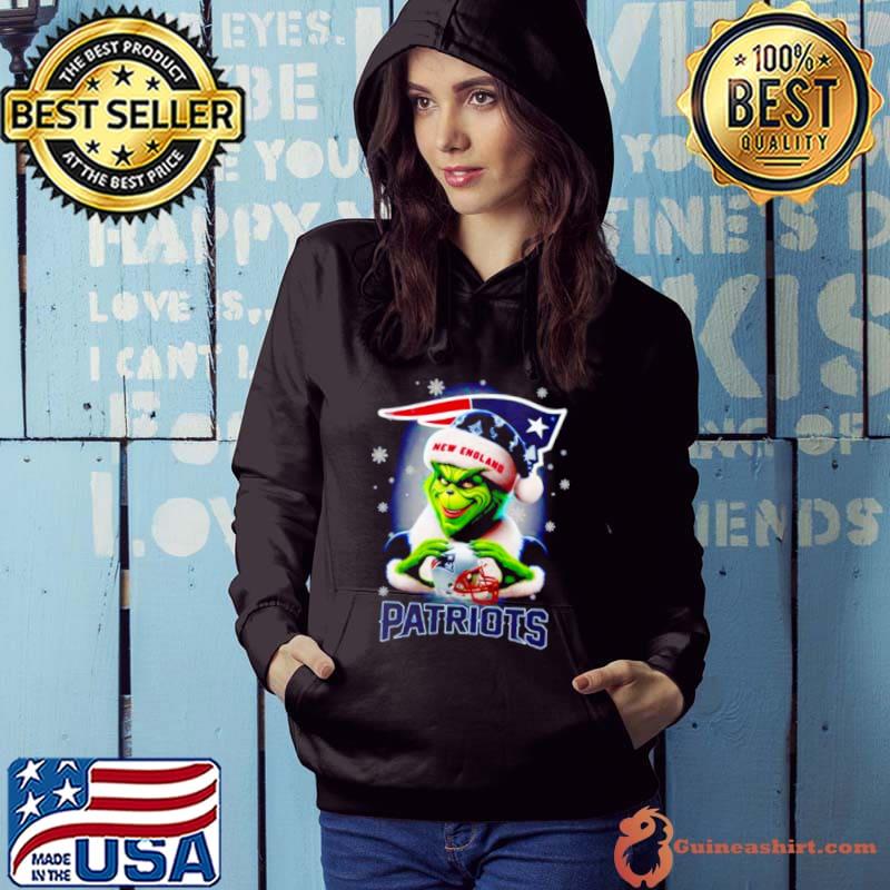 The Grinch Santa love New England Patriots Christmas Hoodie