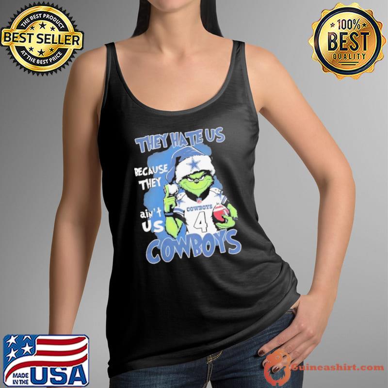 The Grinch They Hate Us Because Ain’t Us Dallas Cowboys Christmas Shirt Tank Top