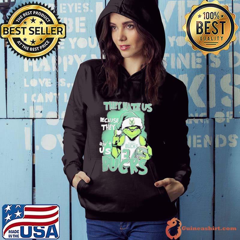 The Grinch They Hate Us Because They Ain’t Us Milwaukee Bucks Christmas Shirt Hoodie