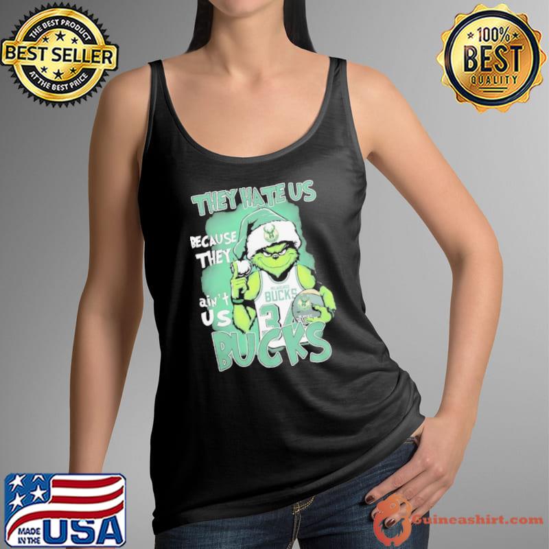 The Grinch They Hate Us Because They Ain’t Us Milwaukee Bucks Christmas Shirt Tank Top