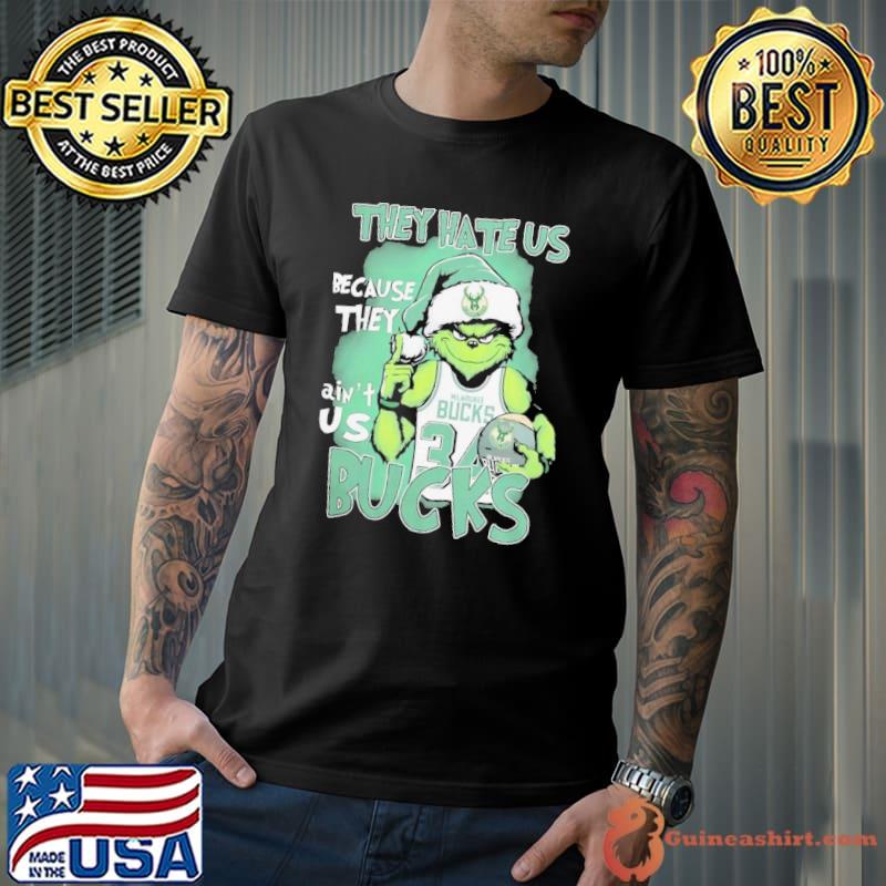 The Grinch They Hate Us Because They Ain’t Us Milwaukee Bucks Christmas Shirt