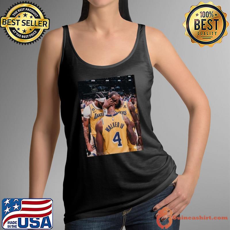 The Moment Of Lonnie Walker LeBron James And Anthony Davis Los Angeles Lakers Vs Golden State Warriors Wall Decor Poster s Tank Top