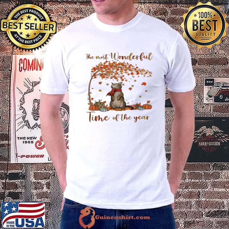 The most wonderful time of the year cat autumn shirt