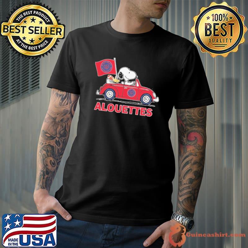 The Peanuts Snoopy And Woodstock Montreal Alouettes Logo Shirt