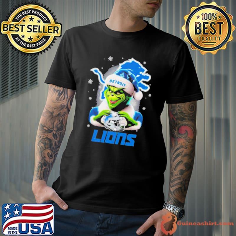 The Santa Grinch Love Detroit Lions Merry Christmas Shirt